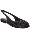 Ash Minimalist Black Leather Sandals With Adjustable Slingback Strap In Black