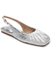 Ash Bibi Leather Slingback In Silver