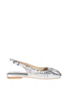 Ash Bibi Ruched Square Toe Slingback Flat In Multi