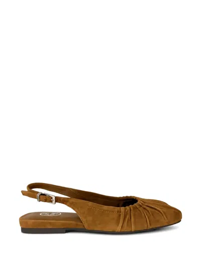 Ash Bibi Ruched Slingback Ballet Flats In Brown