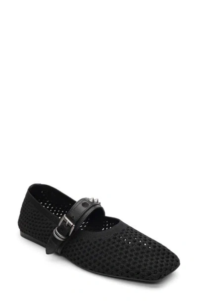 Ash Bijoux Studded Mary Jane Flat In Black