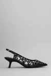Ash Studded Arrow Toe Kitten Heel Sandals In Black