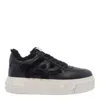 Ash Low Top Sailor Style Leather Sneakers In Black