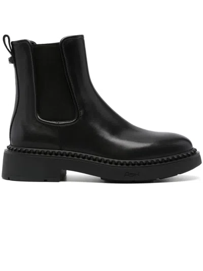 ASH BLACK CALF LEATHER MADISON ANKLE BOOTS