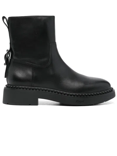 Ash Stylish Ankle Boots With Buckle And Chunky Sole In Black
