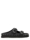Ash Stud-detail Leather Sandals In Black