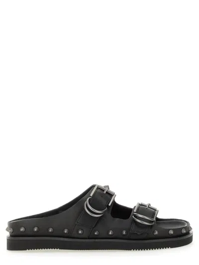 ASH ASH BLACK CALF LEATHER "URUS" SANDALS