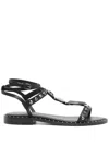 Ash Black Calf Sandals With Studs