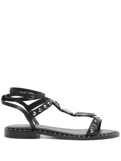 Ash Black Calf Sandals With Studs