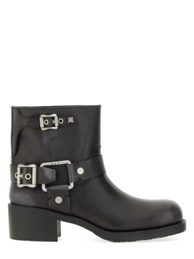 Ash Black Leather Boots
