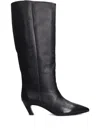 Ash Violet High Heels Boots In Black Leather In Black