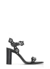 Ash 100mm Eyelet-embellished Heeled Sandals In Black