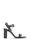 Ash 100mm Eyelet-embellished Heeled Sandals In Black