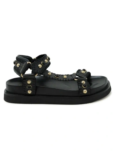 Ash Black Leather Sandal