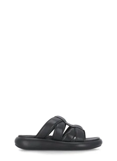 Ash Black Leather Vip Bis Sandals