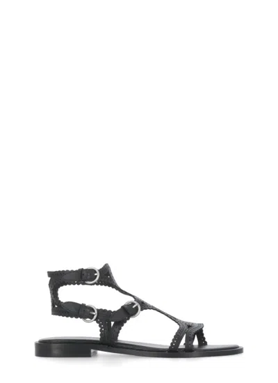 Ash Black Paprika Leather Sandals