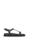 Ash Studded Open Toe Lace-up Rubber Sole