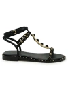 Ash Bead-embellished Leather Sandals In Black