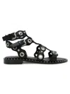 Ash Sandals With Circular Cutouts And Metallic Accents In Black