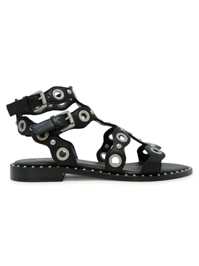 Ash Black/silver Flat Sandal