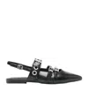 Ash Blondie Ballet Flats In Black Leather In Black