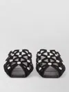 Ash Bone Stud-embellished Cut-out Sandals In Black