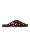 Ash Bone Burgundy Flat Mule In Multi