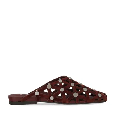 Ash Bone Burgundy Flat Mule In Multi