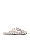 Ash Bone Cut-out Sandals In Silver