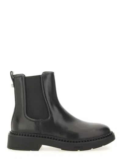 Ash Chunky Sole Ankle Boots In Black