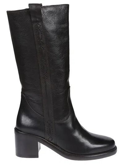 Ash Penelope Texan Ankle Boots In Black