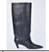 Ash Violet High Heels Boots In Black Leather In Black