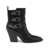 Ash Edwin Triple Buckle Zip Bootie In Black