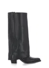 Ash Jackson Texan Boots In Black Leather In Black
