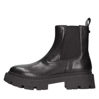 Ash Woman Ankle Boots Black Size 11 Soft Leather In Nero Neri E Grigi