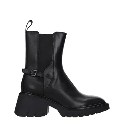 Ash Boots Oxfard Women Leather Black