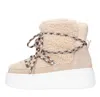 Ash Chunky Suede Lace-up Boots In Rosa Chiari E Naturali