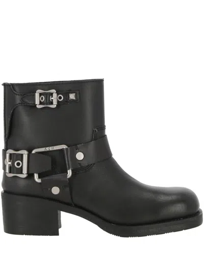 Ash Round-headed Short Boots In Black