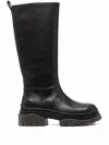 Ash Supremium Low Heels Boots In Black Leather In Whale