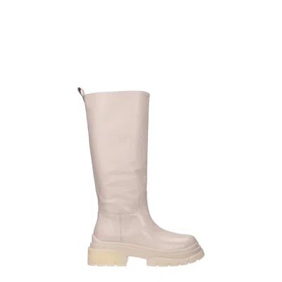 Ash Boots Women Leather Beige/cream In Pink