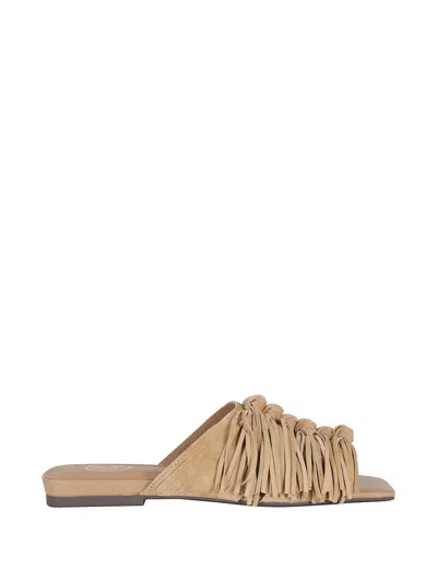Ash Brigitte Fringe Braided Sandals In Brown