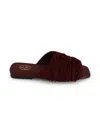 Ash Brigitte Suede Leather Fringe Flat Mules In Burgundy