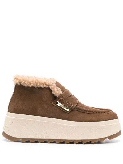 ASH ASH BROWN FAUX FUR BOOTS