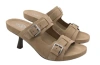 Ash Brown Suede Buckle Stiletto Sandals In Neutral
