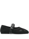 Ash Buckle-strap Bijoux Ballerinas In Black