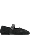 Ash Buckle-strap Bijoux Ballerinas In Black