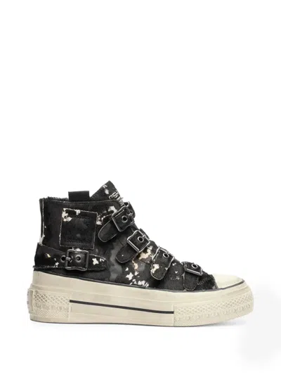 Ash Buckled Pony-hair Sneakers In Multi