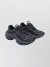Ash Casual Low Top Sneakers With Mesh Panels In Black