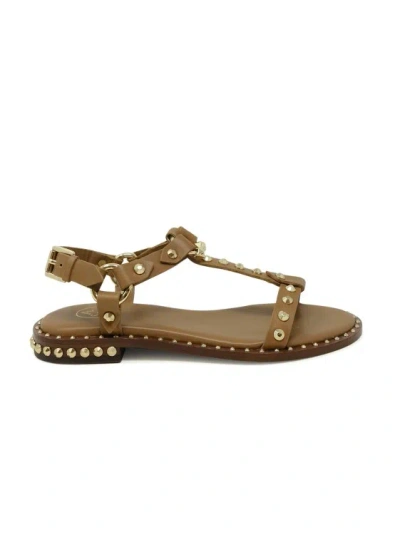 Ash Cinnamon/gold Leather S24-patsy02 Sandal In Brown