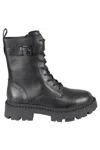 Ash Comboa Mustang Leather Ankle Boots In Black